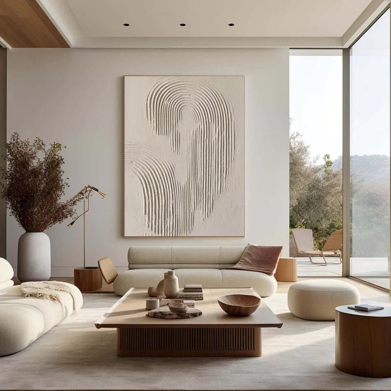 Beige & Brown Textured Minimalist Wall Art #BM013