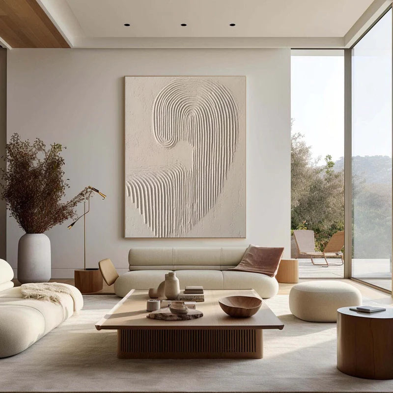 Beige & Brown Textured Minimalist Wall Art #BM014