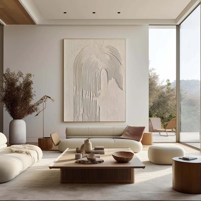 Beige & Brown Textured Minimalist Wall Art #BM009