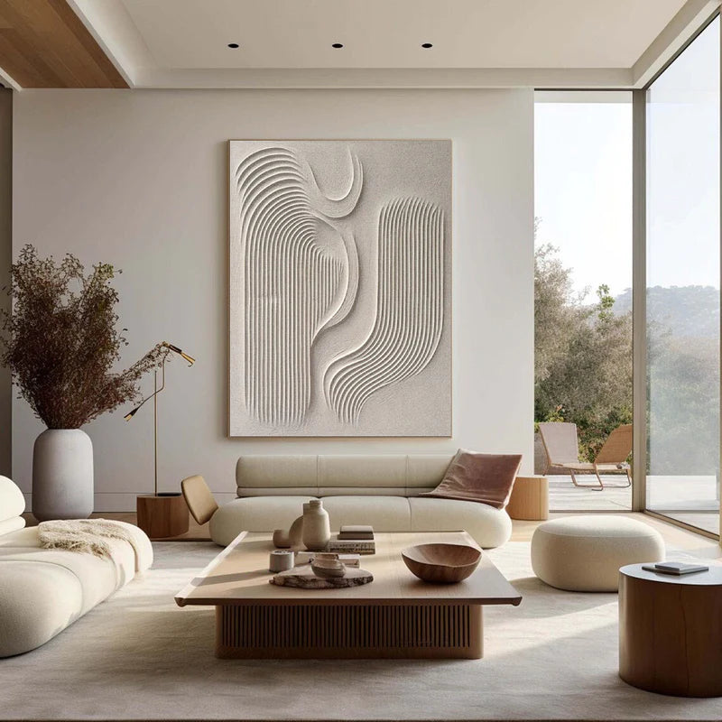 Beige & Brown Textured Minimalist Wall Art #BM005
