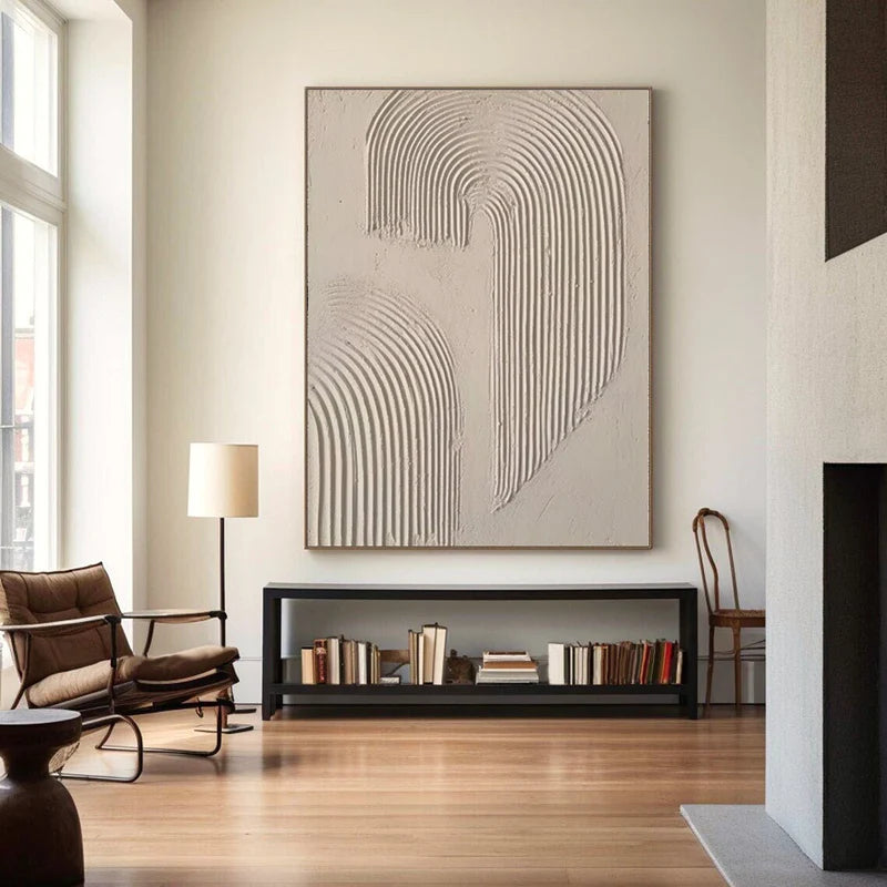 Beige & Brown Textured Minimalist Wall Art #BM011