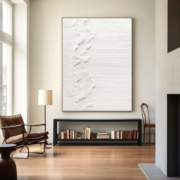 White Textured Minimalist Wall Art #WT040