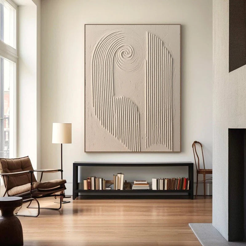 Beige & Brown Textured Minimalist Wall Art #BM007