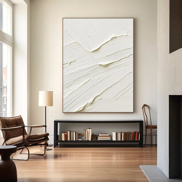 White Textured Minimalist Wall Art #WT038
