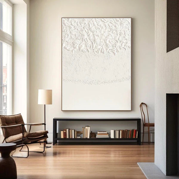 White Textured Minimalist Wall Art #WT039