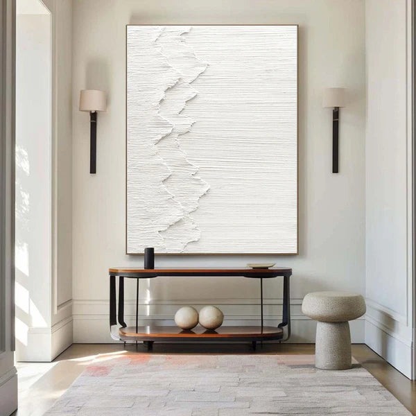 White Textured Minimalist Wall Art #WT040