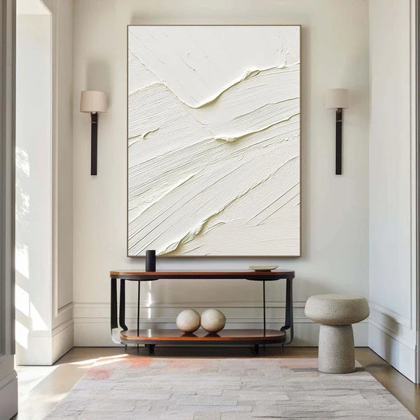 White Textured Minimalist Wall Art #WT038