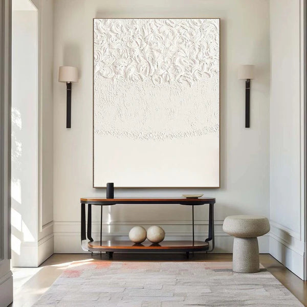 White Textured Minimalist Wall Art #WT039