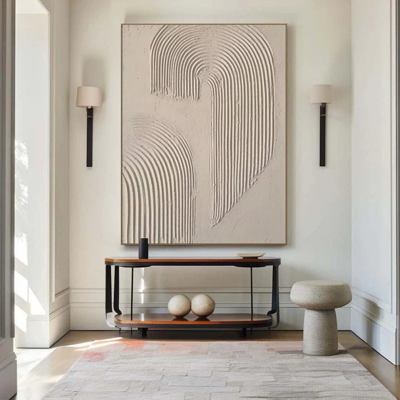 Beige & Brown Textured Minimalist Wall Art #BM011