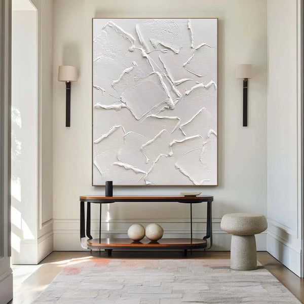 White Textured Minimalist Wall Art #WT041