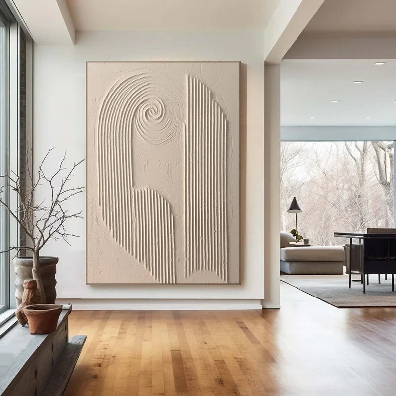 Beige & Brown Textured Minimalist Wall Art #BM007