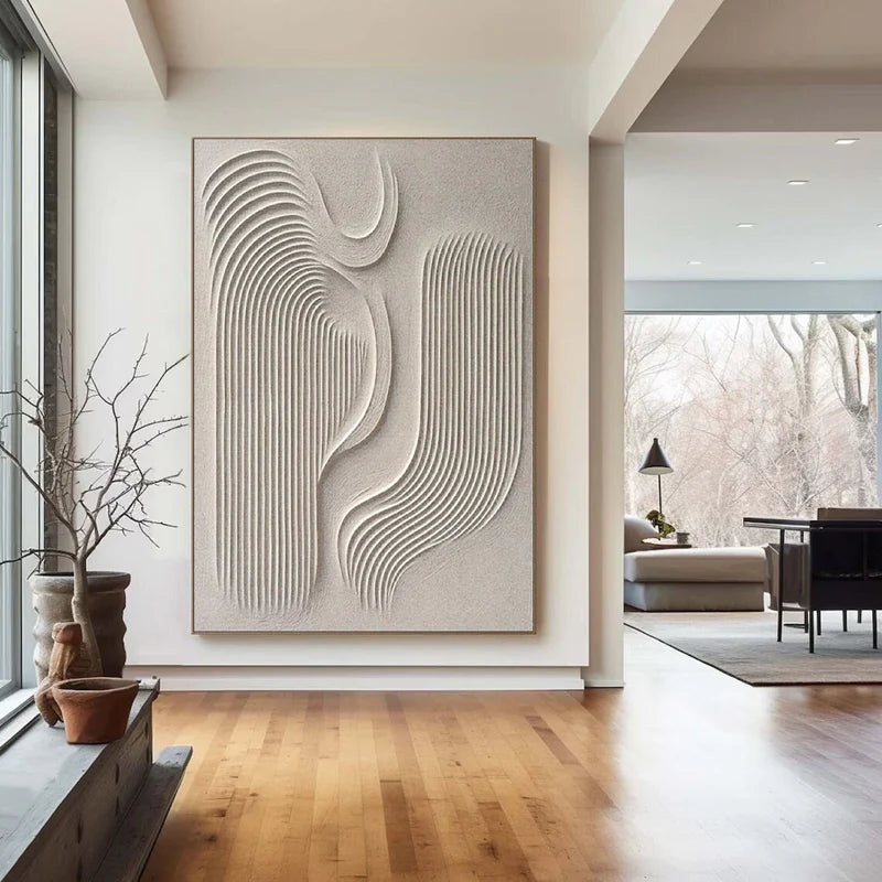 Beige & Brown Textured Minimalist Wall Art #BM005