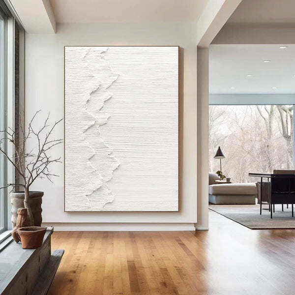 White Textured Minimalist Wall Art #WT040