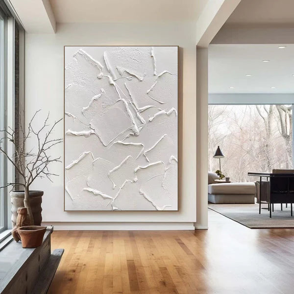 White Textured Minimalist Wall Art #WT041