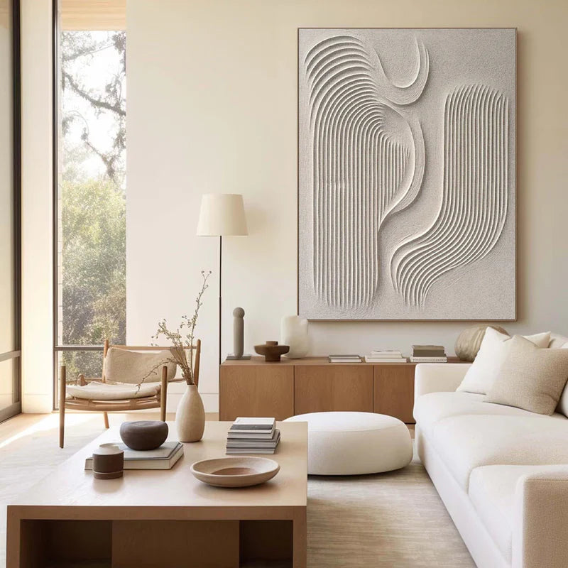 Beige & Brown Textured Minimalist Wall Art #BM005