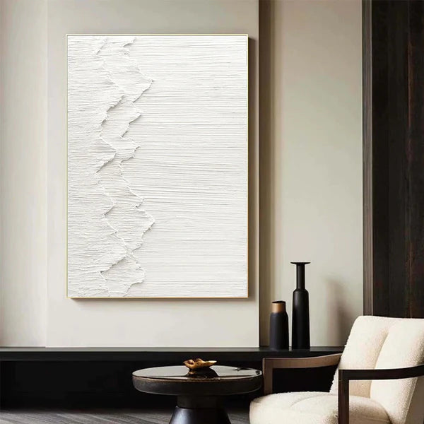 White Textured Minimalist Wall Art #WT040