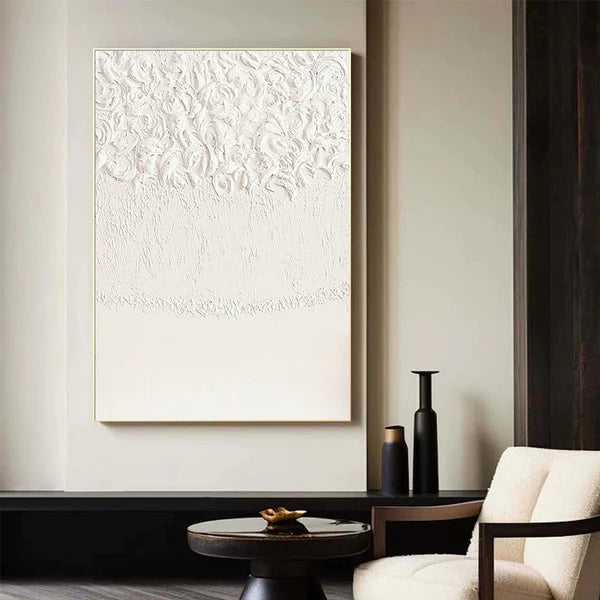 White Textured Minimalist Wall Art #WT039