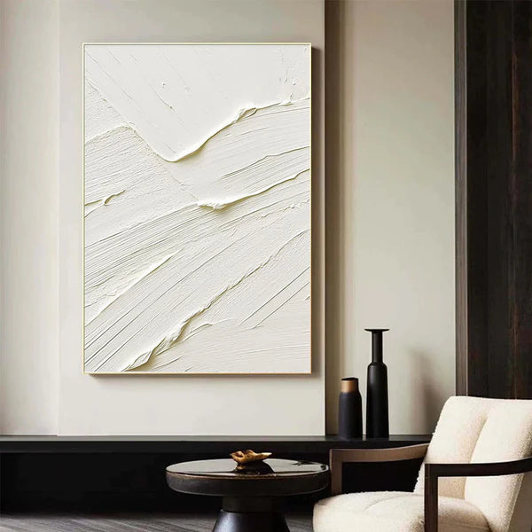 White Textured Minimalist Wall Art #WT038