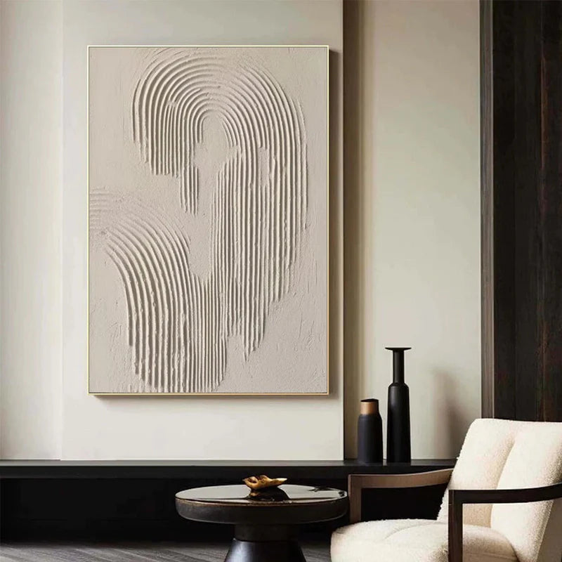 Beige & Brown Textured Minimalist Wall Art #BM013