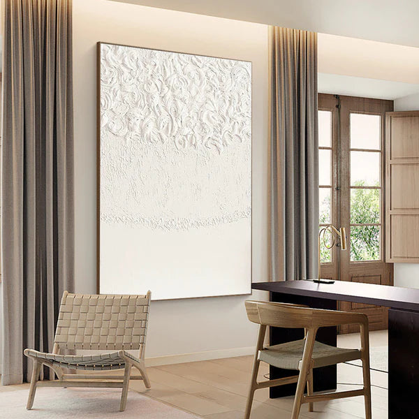 White Textured Minimalist Wall Art #WT039