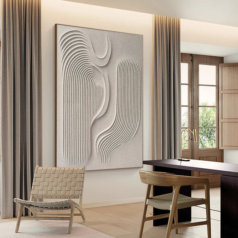 Beige & Brown Textured Minimalist Wall Art #BM005