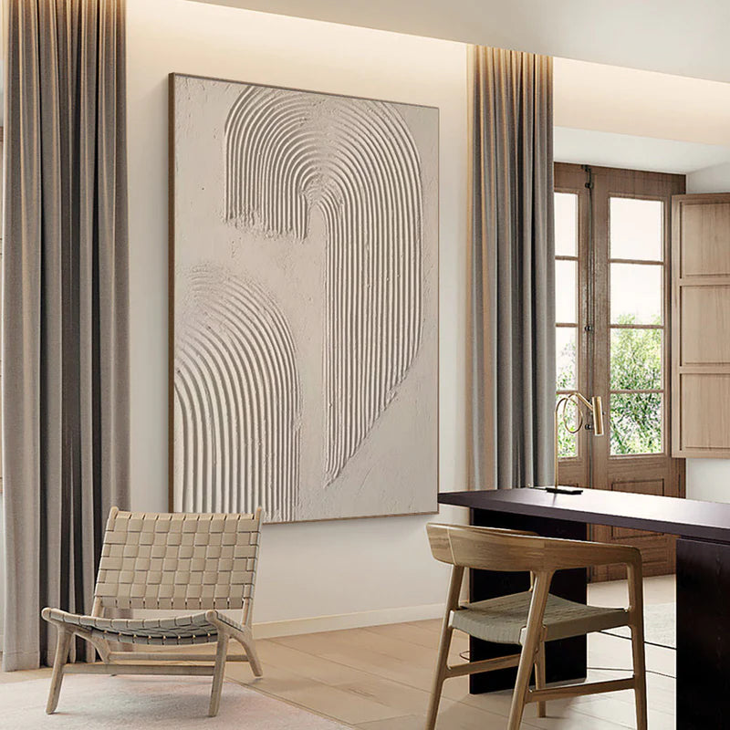 Beige & Brown Textured Minimalist Wall Art #BM011