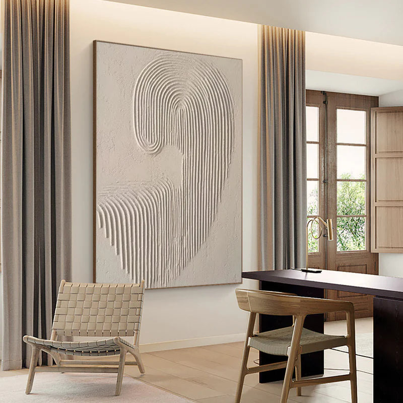 Beige & Brown Textured Minimalist Wall Art #BM014