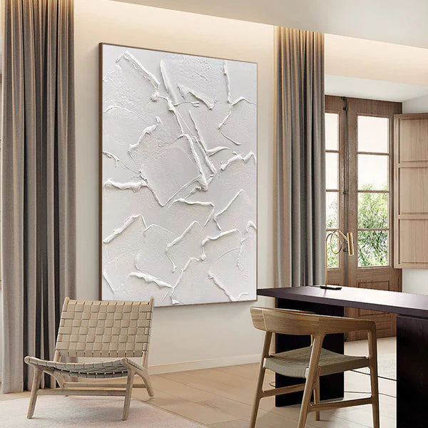 White Textured Minimalist Wall Art #WT041