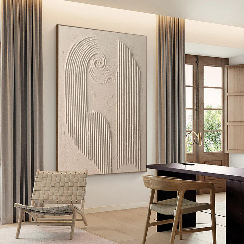 Beige & Brown Textured Minimalist Wall Art #BM007