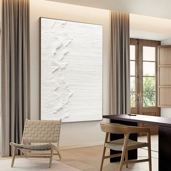 White Textured Minimalist Wall Art #WT040