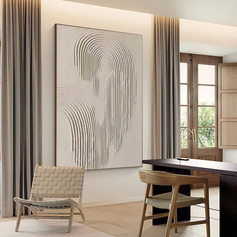 Beige & Brown Textured Minimalist Wall Art #BM013