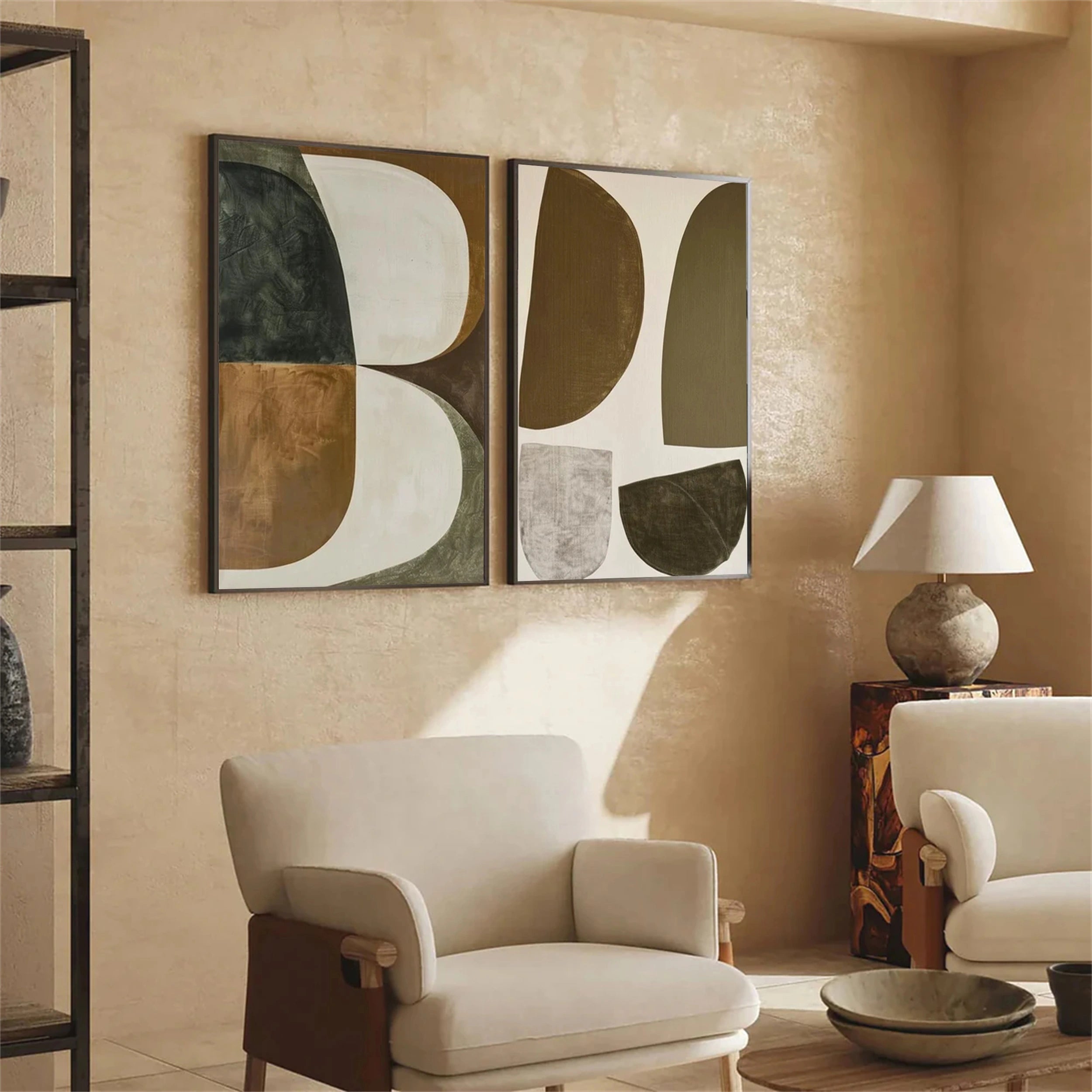 Wabi Sabi Abstract Wall Art Set of 2 #WA039