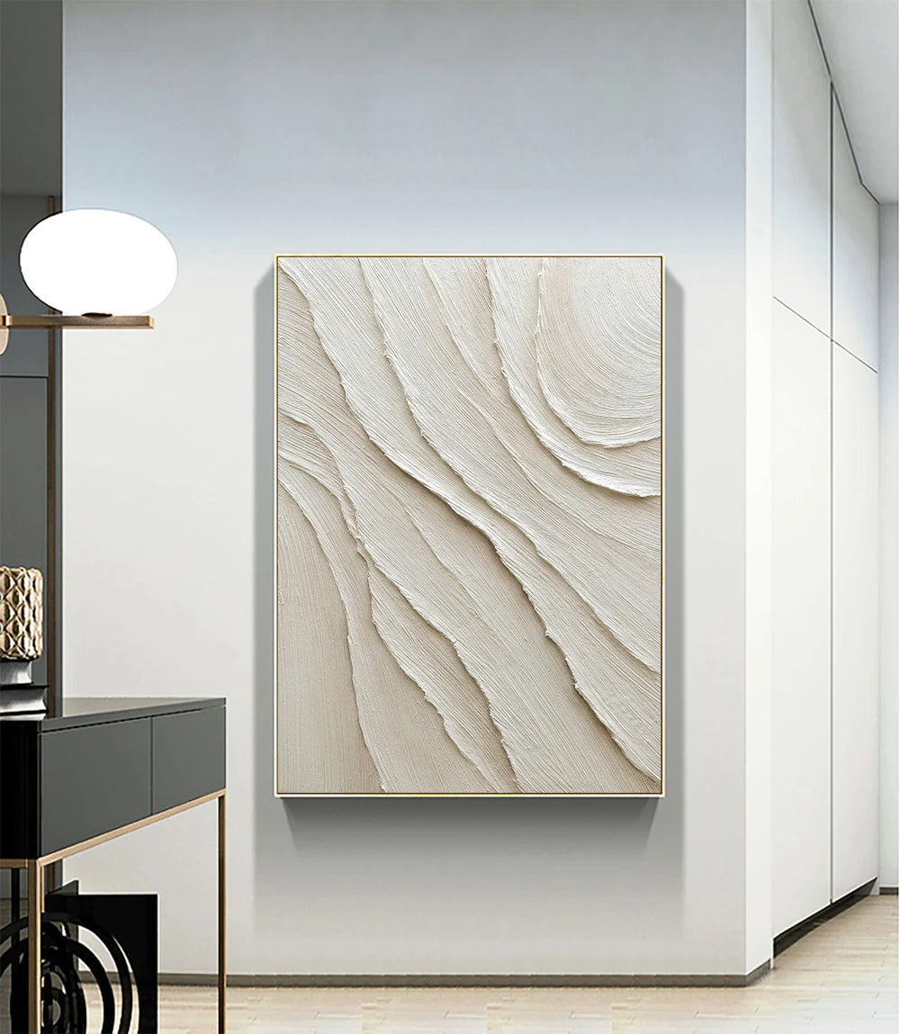 White Textured Minimalist Wall Art #WT031