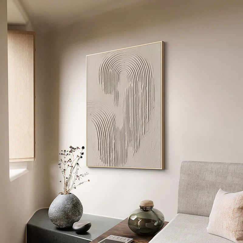 Beige & Brown Textured Minimalist Wall Art #BM013