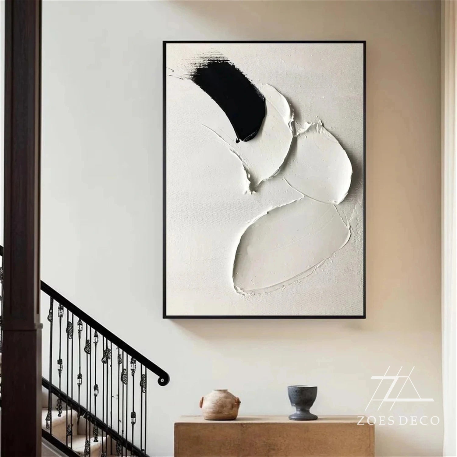 White Textured Minimalist Wall Art #WT178