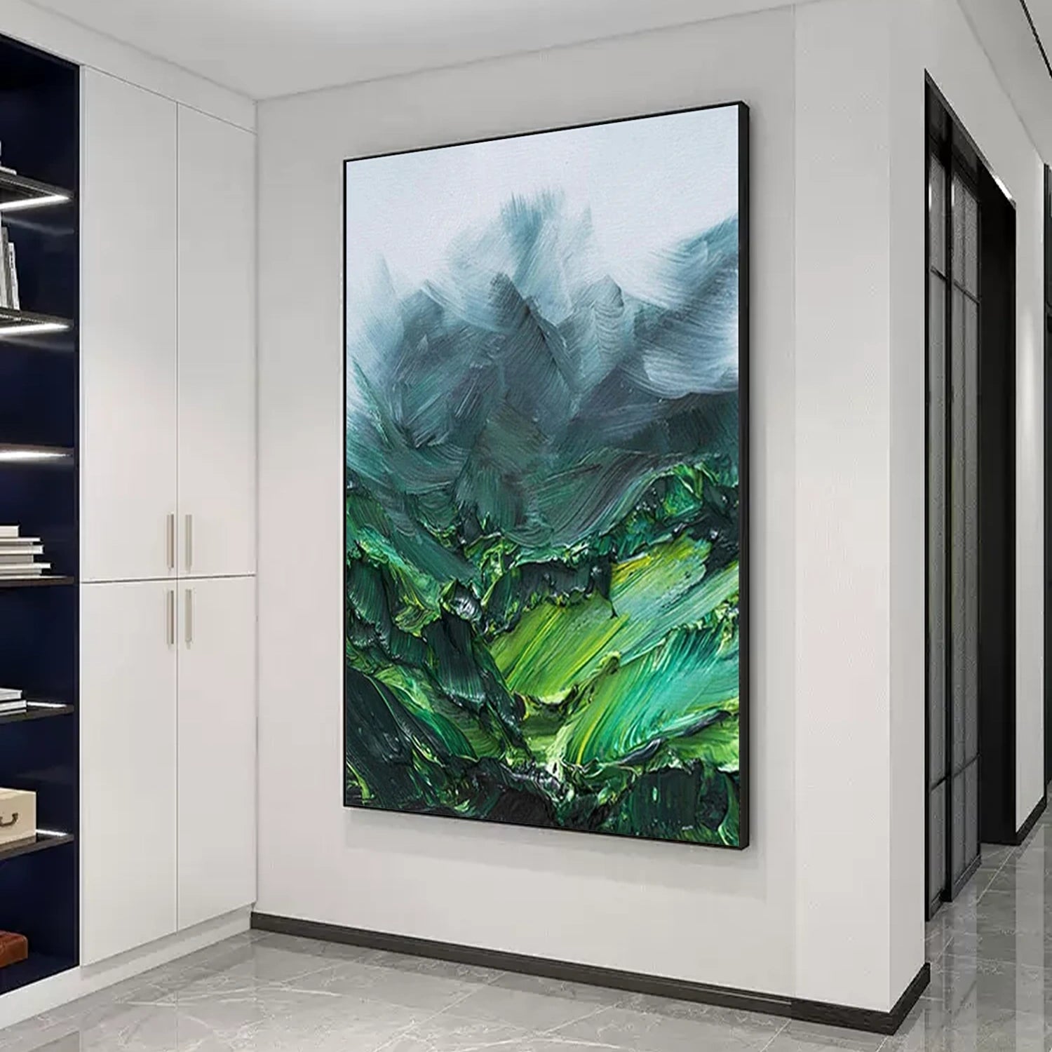 Green Textured Abstract Wall Art #AW091