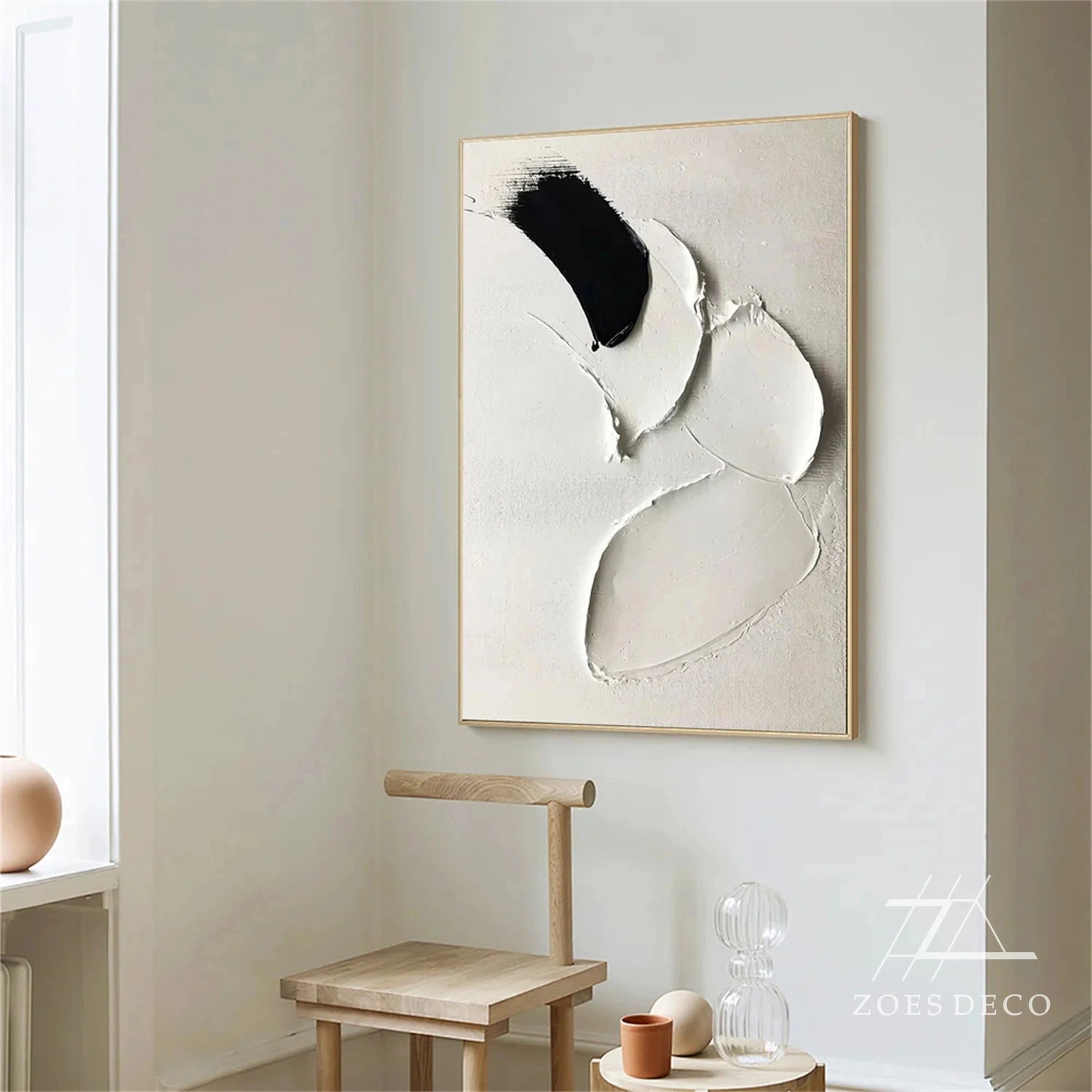 White Textured Minimalist Wall Art #WT178