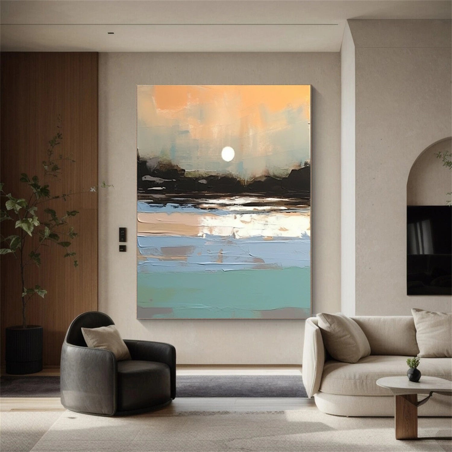 Sky And Ocean Abstract Wall Art #SO278