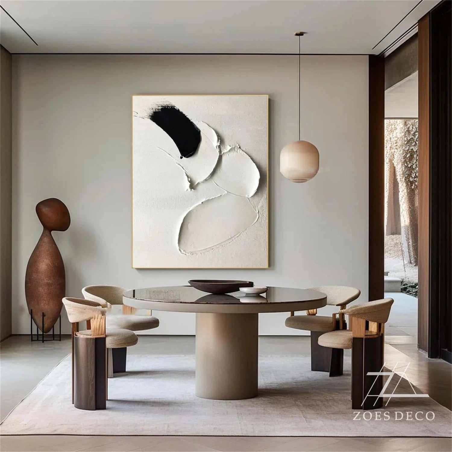 White Textured Minimalist Wall Art #WT178