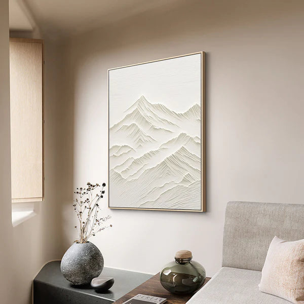 White Textured Minimalist Wall Art #WT050