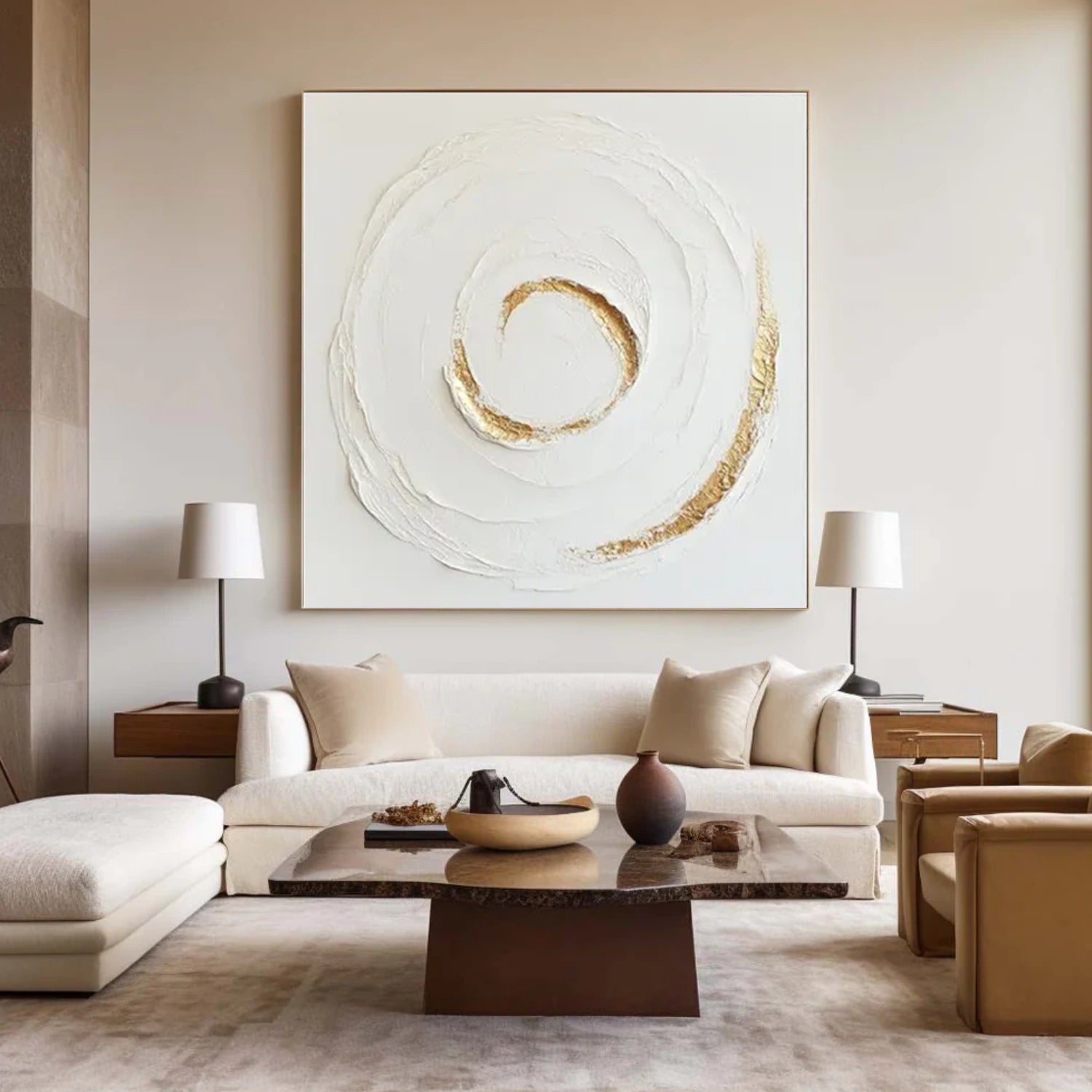 White Textured Minimalist Wall Art #WT229