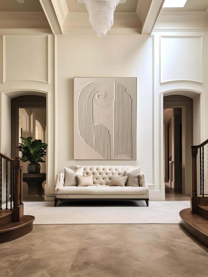 Beige & Brown Textured Minimalist Wall Art #BM007