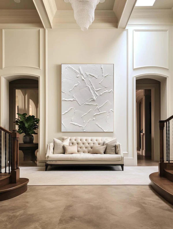 White Textured Minimalist Wall Art #WT041