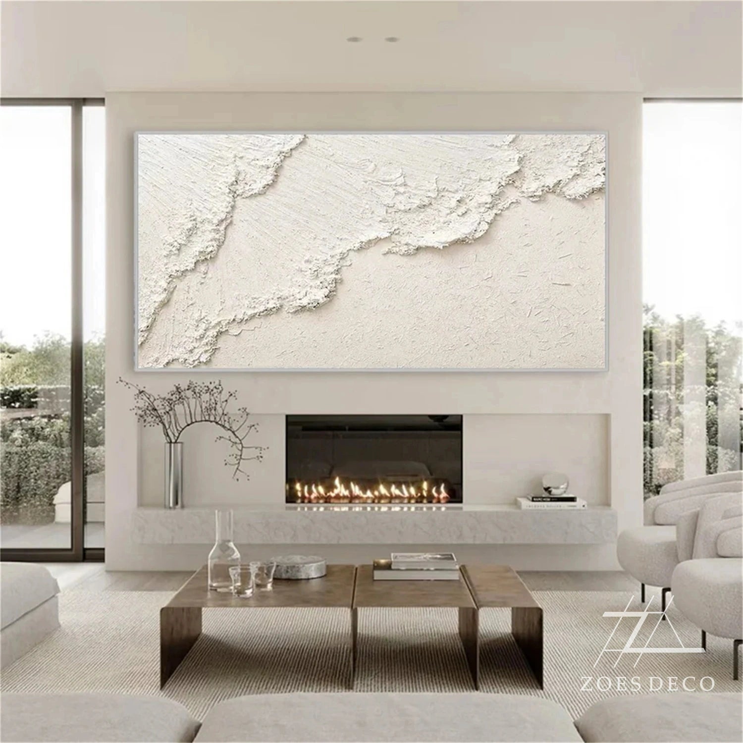 White Textured Minimalist Wall Art #WT181