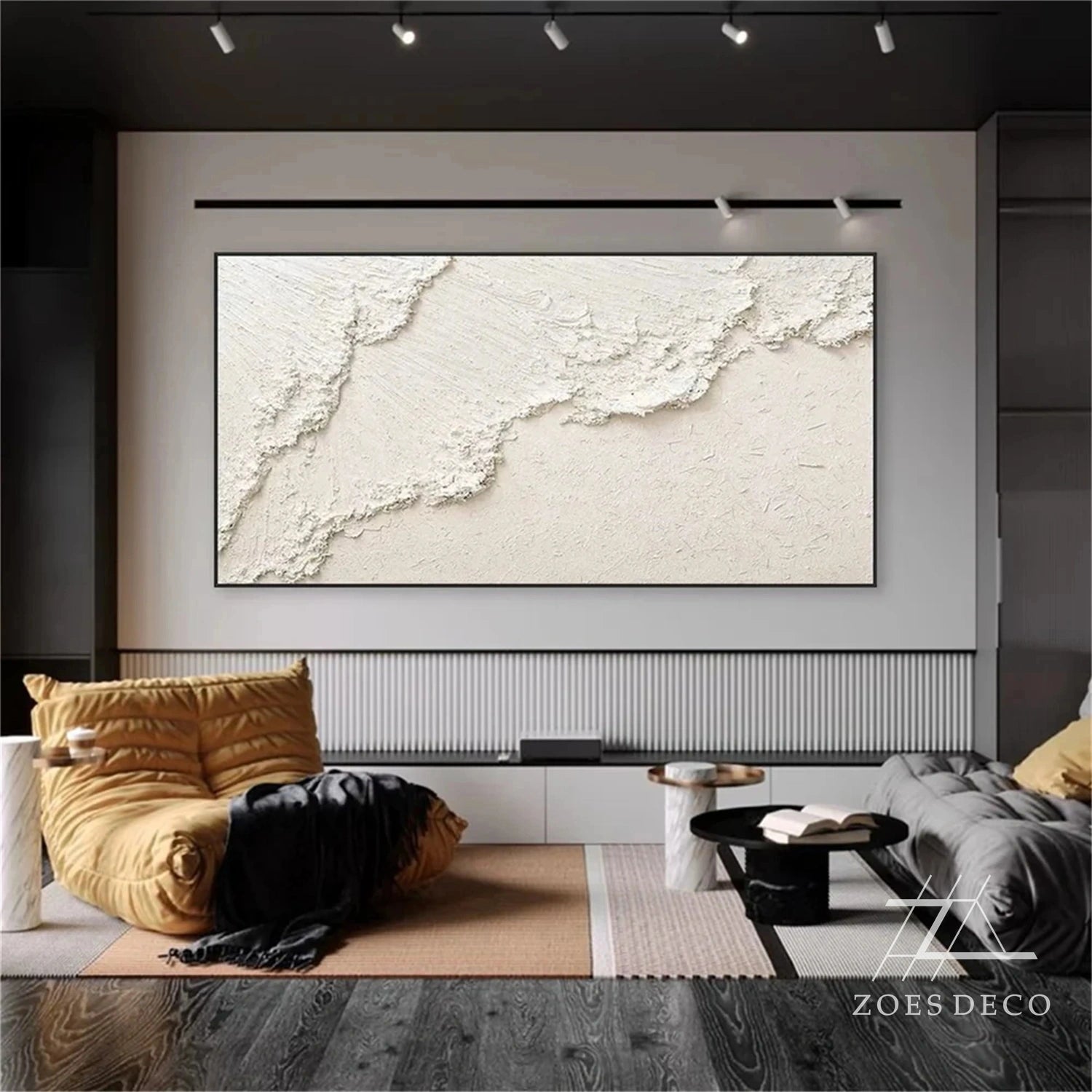 White Textured Minimalist Wall Art #WT181
