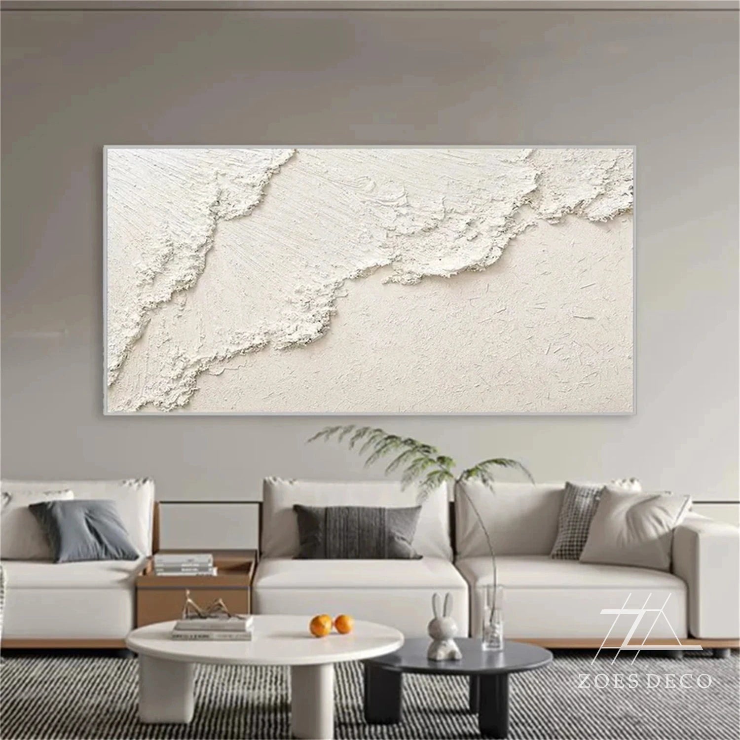 White Textured Minimalist Wall Art #WT181