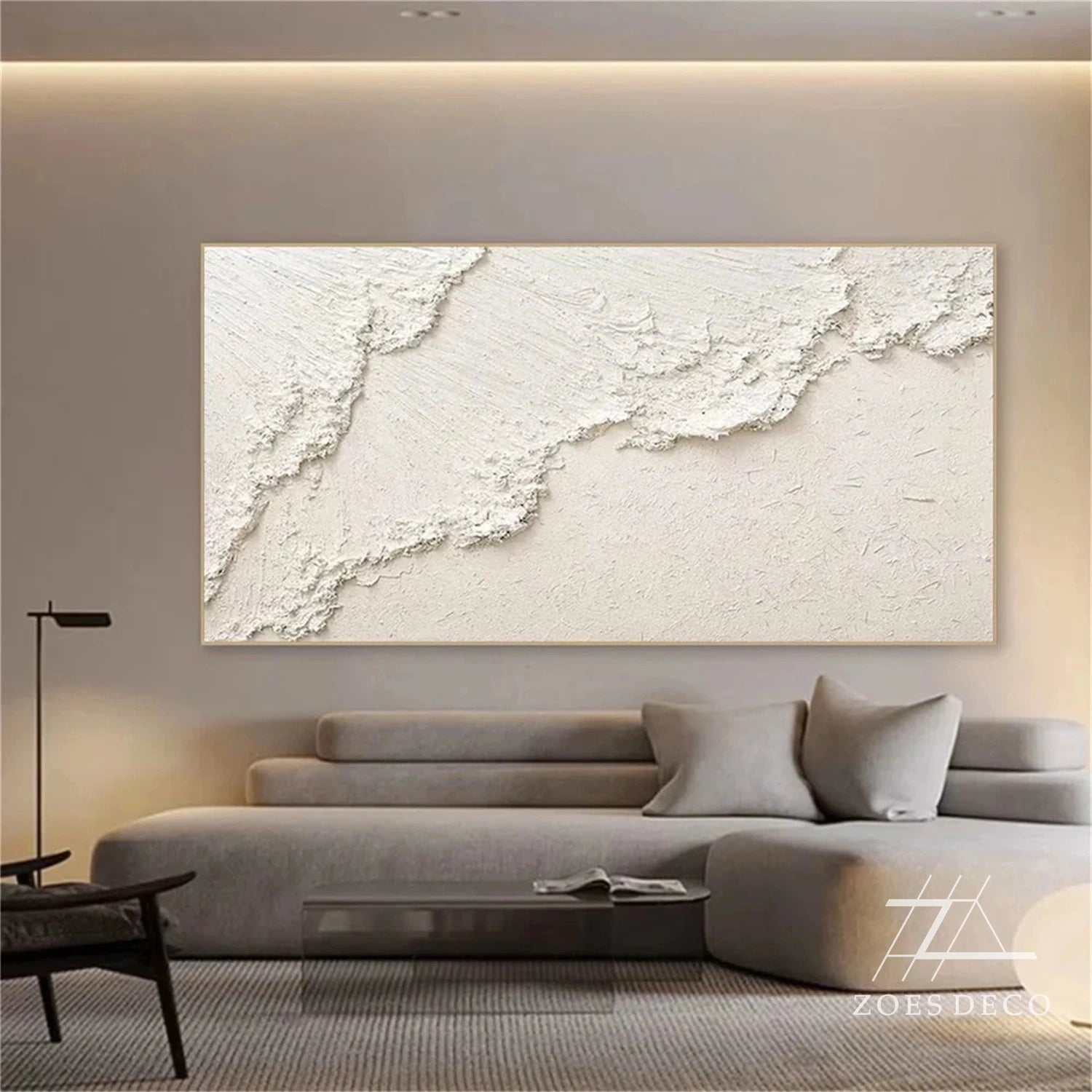 White Textured Minimalist Wall Art #WT181