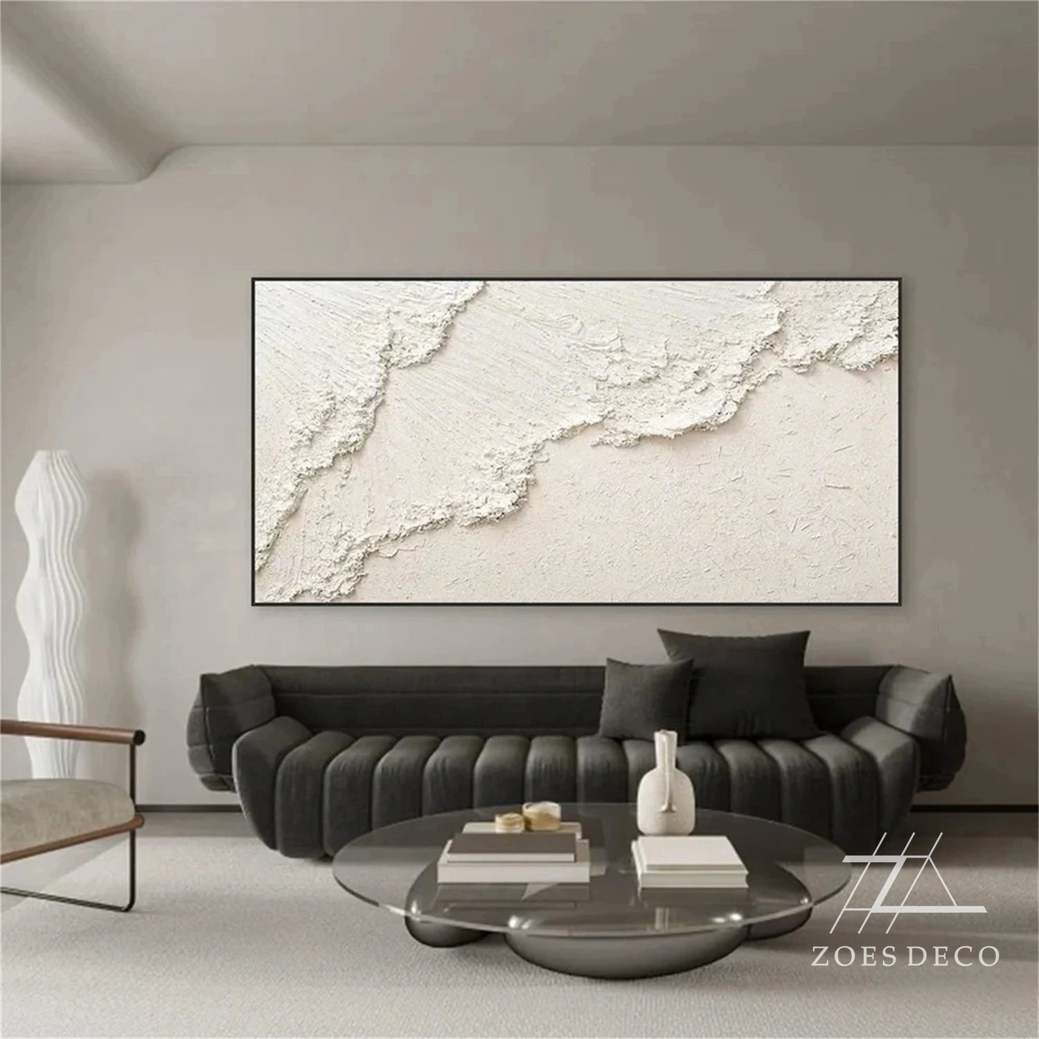 White Textured Minimalist Wall Art #WT181