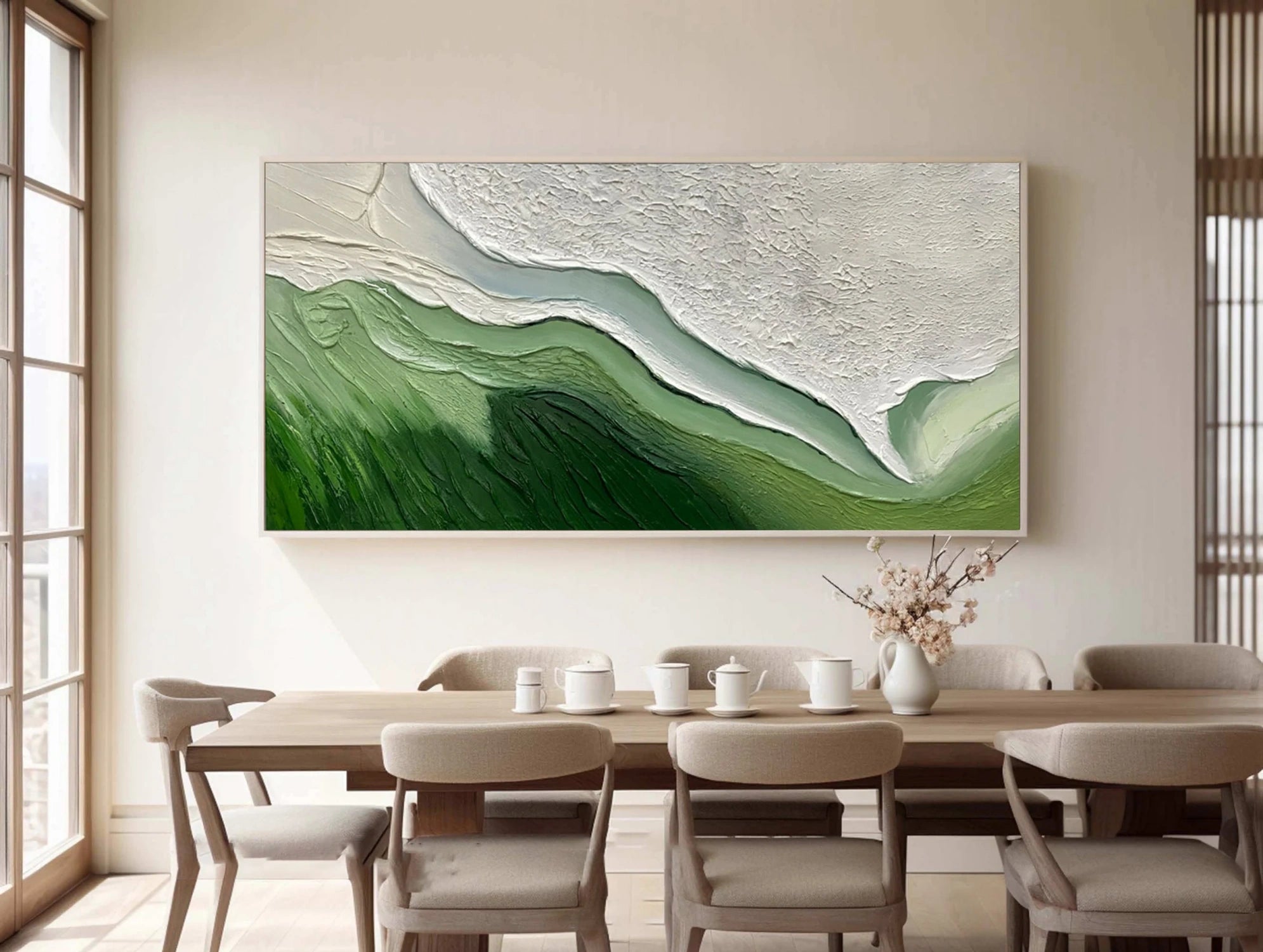 Green Textured Minimalist Wall Art #GT047