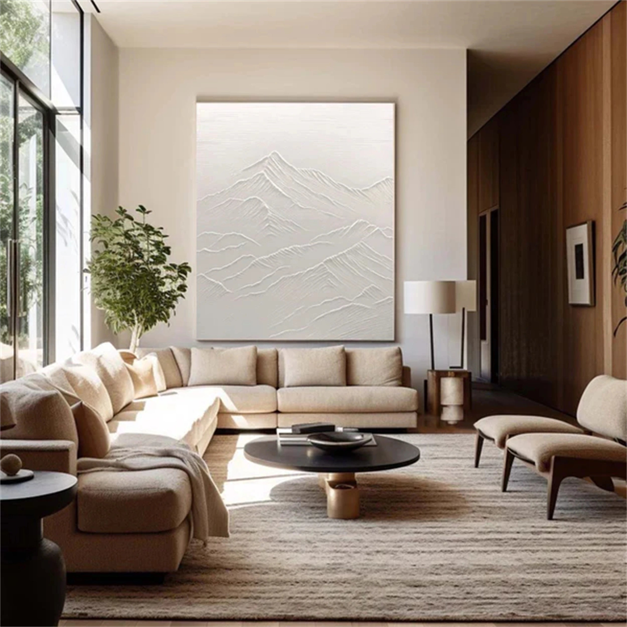 White Textured Minimalist Wall Art #WT048